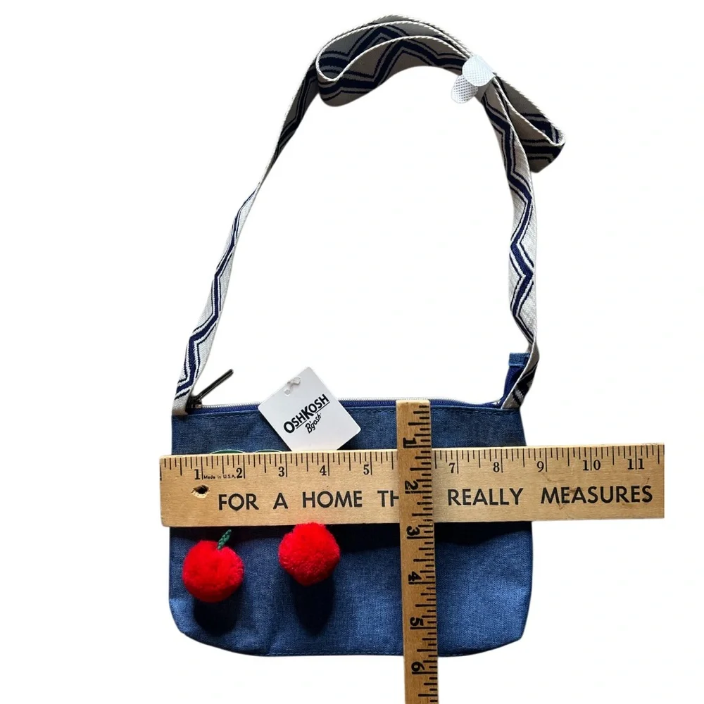 NWT‎ OshKosh B’gosh Denim Cherry Purse Girls Crossbody Bag Blue